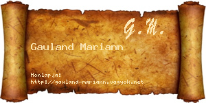 Gauland Mariann névjegykártya